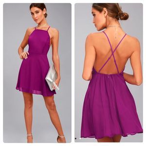 Lulus Fuschia Backless Dress Size XS